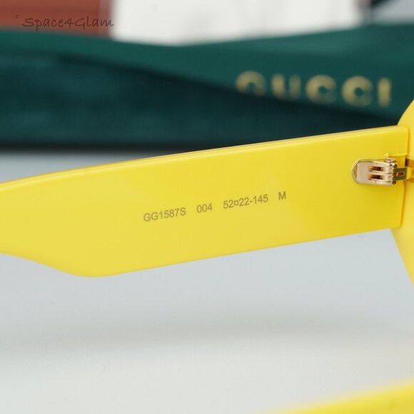 BRAND NEW Gucci GG1587S 004 Yellow Green Women Oval Sunglasses GG 1587S main image 8